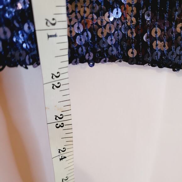Free People Night Fever blue all over sequin top size medium Retro Glam Holiday - Picture 12 of 12